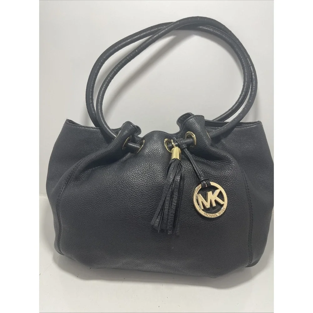 Michael Kors Cinch Black Pebbled Leather Hobo Bag
